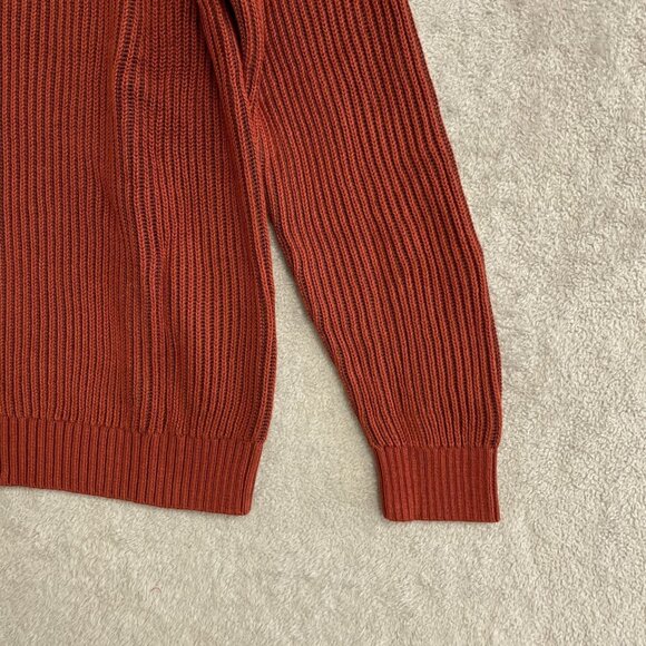 NEW Lands' End Drifter Men's M Half-Zip Pullover Sweater Red 100% Cotton -86 - Picture 11 of 13